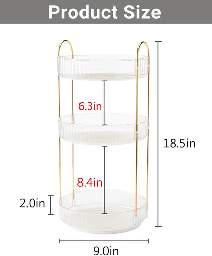360 Rotating Makeup Organizer for Vanity,2 Tier Large Capacity Skincare Organizers,Bathroom Counter Organizer, Spinning Perfume Organizer & Vanity Organizer (Green-2 Tier)