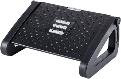 Foot Stool Under Desk,Featuring a Massage Roller,‌Ergonomic Design‌,6-Position Incline Adjustment,to Relieve Leg Fatigue in Seated workspaces.