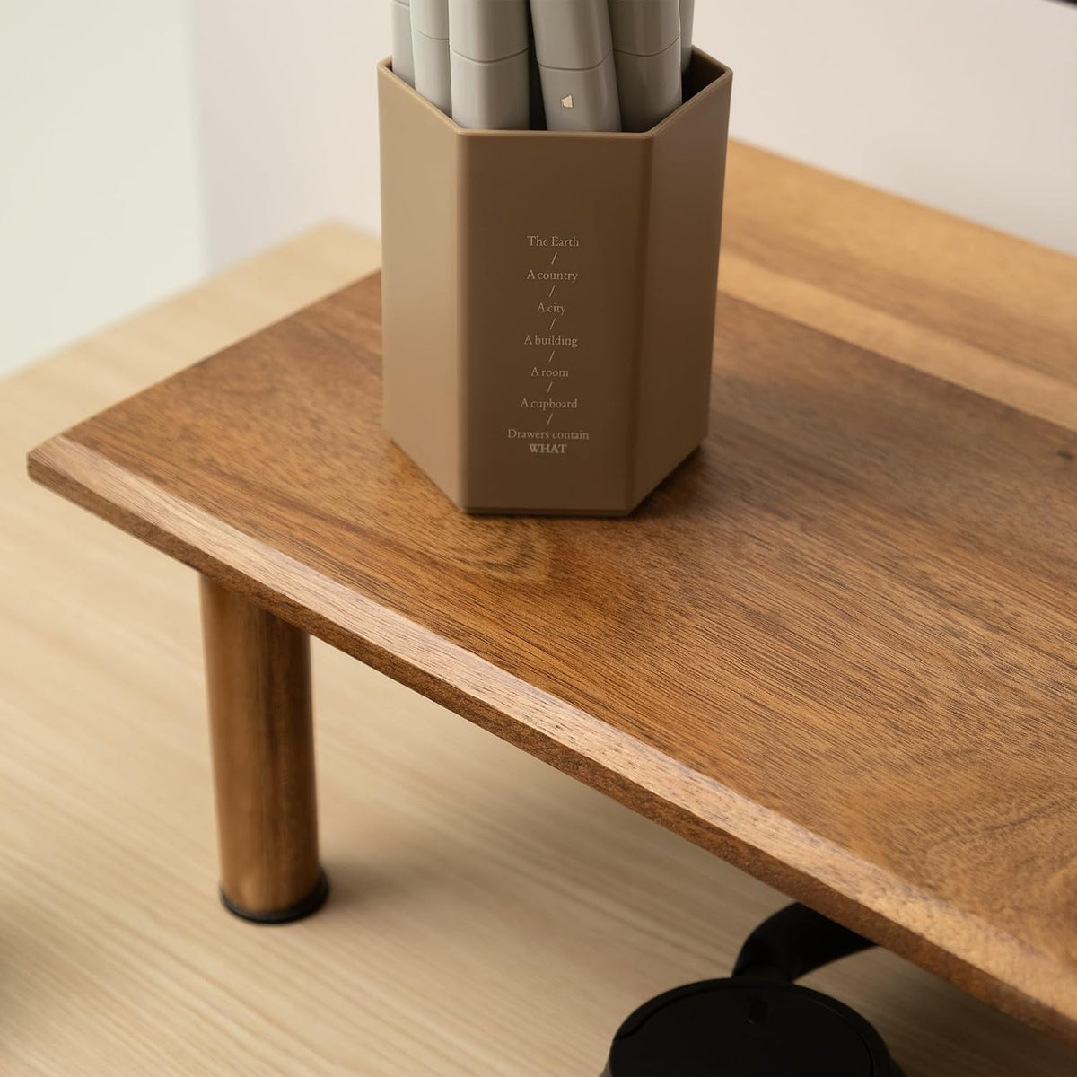Bamboo Dual Monitor Stand Riser, Natural Desktop Shelf with Storage