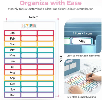 Accordion File Organizer, Expanding File Folder with 13 Pockets, Portable Document Paper Bill Receipt Organizer, Home School Office Supplies, Letter A4 Size Haze Blue