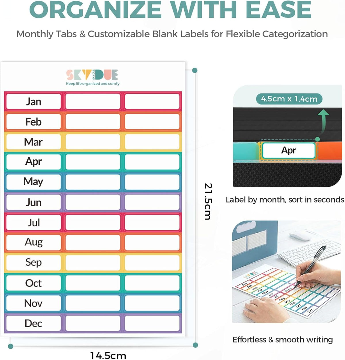 Accordion File Organizer, Expanding File Folder with 13 Pockets, Portable Document Paper Bill Receipt Organizer, Home School Office Supplies, Letter A4 Size Haze Blue