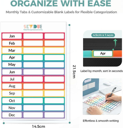 Accordion File Organizer, Expanding File Folder with 13 Pockets, Portable Document Paper Bill Receipt Organizer, Home School Office Supplies, Letter A4 Size Haze Blue