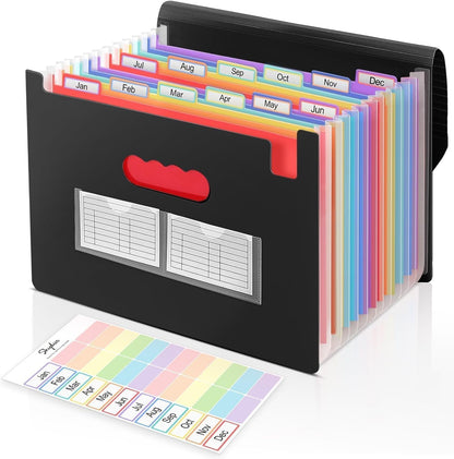 Accordion File Organizer, Expanding File Folder with 13 Pockets, Portable Document Paper Bill Receipt Organizer, Home School Office Supplies, Letter A4 Size Haze Blue