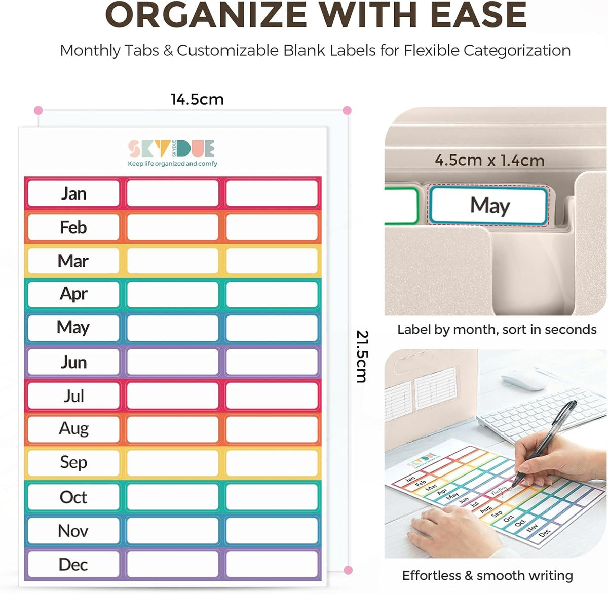 Accordion File Organizer, Expanding File Folder with 13 Pockets, Portable Document Paper Bill Receipt Organizer, Home School Office Supplies, Letter A4 Size Haze Blue