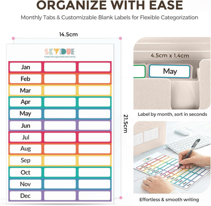 Accordion File Organizer, Expanding File Folder with 13 Pockets, Portable Document Paper Bill Receipt Organizer, Home School Office Supplies, Letter A4 Size Haze Blue