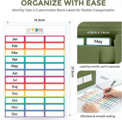 Accordion File Organizer, Expanding File Folder with 13 Pockets, Portable Document Paper Bill Receipt Organizer, Home School Office Supplies, Letter A4 Size Haze Blue