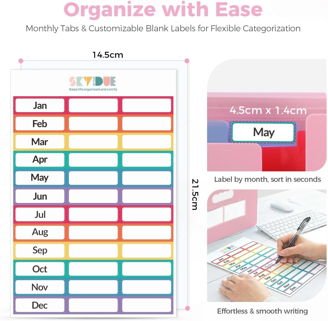 Accordion File Organizer, Expanding File Folder with 13 Pockets, Portable Document Paper Bill Receipt Organizer, Home School Office Supplies, Letter A4 Size Haze Blue