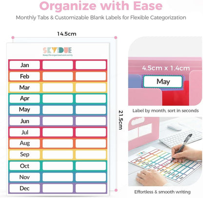 Accordion File Organizer, Expanding File Folder with 13 Pockets, Portable Document Paper Bill Receipt Organizer, Home School Office Supplies, Letter A4 Size Haze Blue