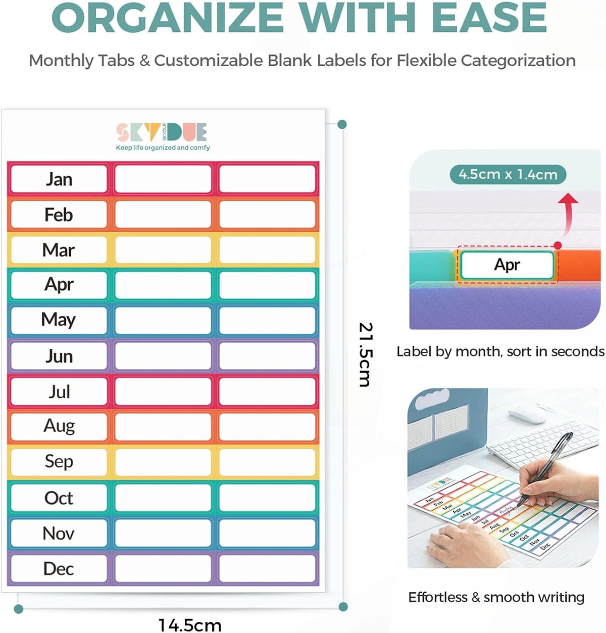 Accordion File Organizer, Expanding File Folder with 13 Pockets, Portable Document Paper Bill Receipt Organizer, Home School Office Supplies, Letter A4 Size Haze Blue