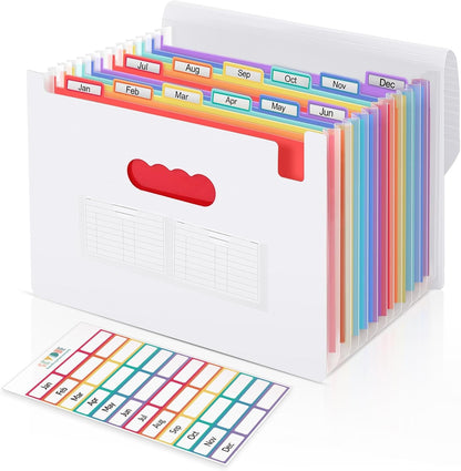 Accordion File Organizer, Expanding File Folder with 13 Pockets, Portable Document Paper Bill Receipt Organizer, Home School Office Supplies, Letter A4 Size Haze Blue