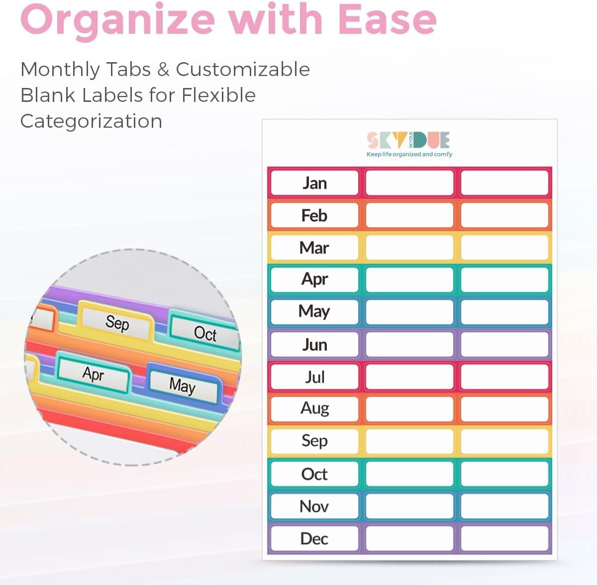 Accordion File Organizer, Expanding File Folder with 13 Pockets, Portable Document Paper Bill Receipt Organizer, Home School Office Supplies, Letter A4 Size Haze Blue