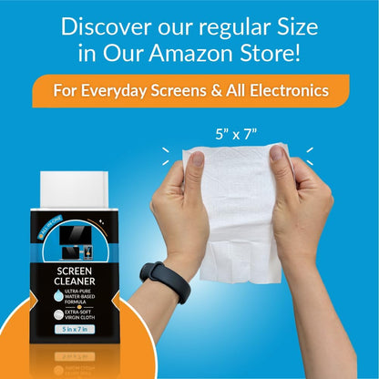 XL Screen Cleaning Wipes, Lint-Free and Streak-Free, Fast-Drying, Removes Dust, Fingerprints, and Smudges