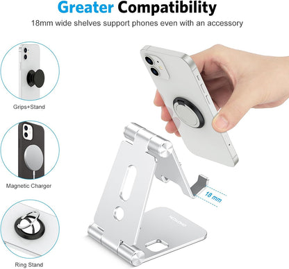 Foldable Cell Phone Stand, C4 Portable Aluminum Phone Holder