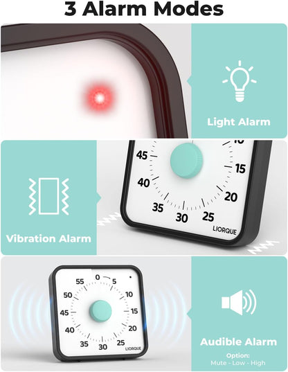 LIORQUE 7.5-Inch Large Visual Timer, 60-Minute Classroom Timer Magnetic