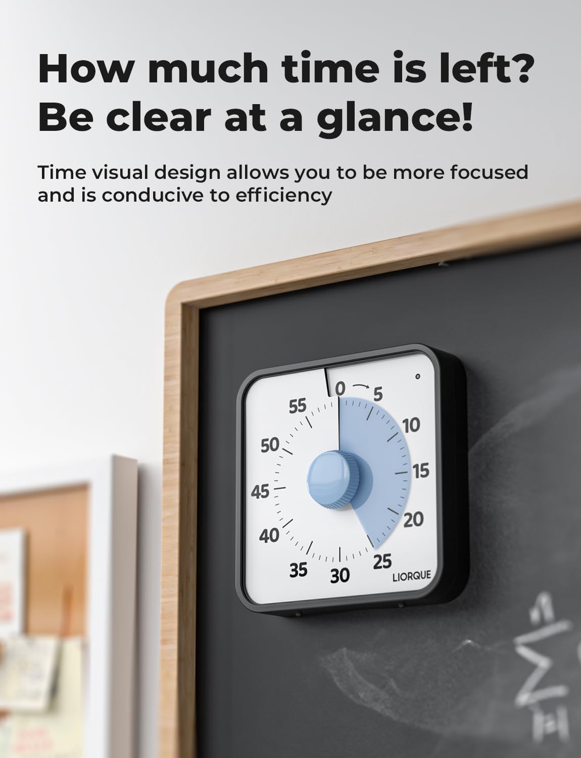 LIORQUE 7.5-Inch Large Visual Timer, 60-Minute Classroom Timer Magnetic