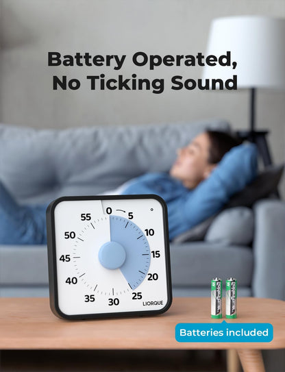 LIORQUE 7.5-Inch Large Visual Timer, 60-Minute Classroom Timer Magnetic
