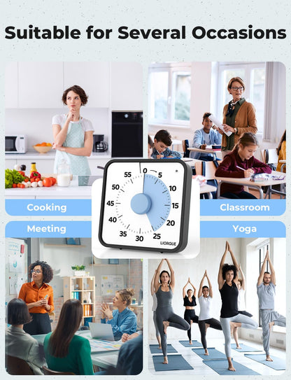 LIORQUE 7.5-Inch Large Visual Timer, 60-Minute Classroom Timer Magnetic