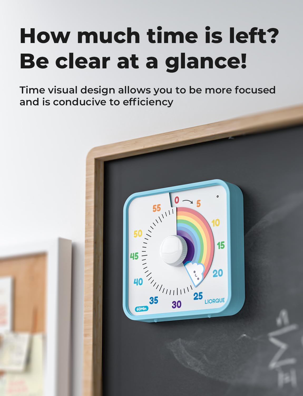 LIORQUE 7.5-Inch Large Visual Timer, 60-Minute Classroom Timer Magnetic