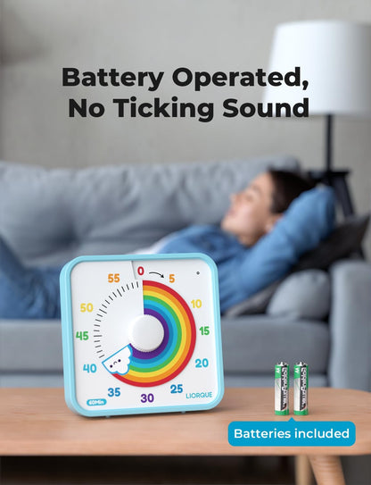 LIORQUE 7.5-Inch Large Visual Timer, 60-Minute Classroom Timer Magnetic