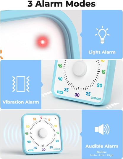 LIORQUE 7.5-Inch Large Visual Timer, 60-Minute Classroom Timer Magnetic