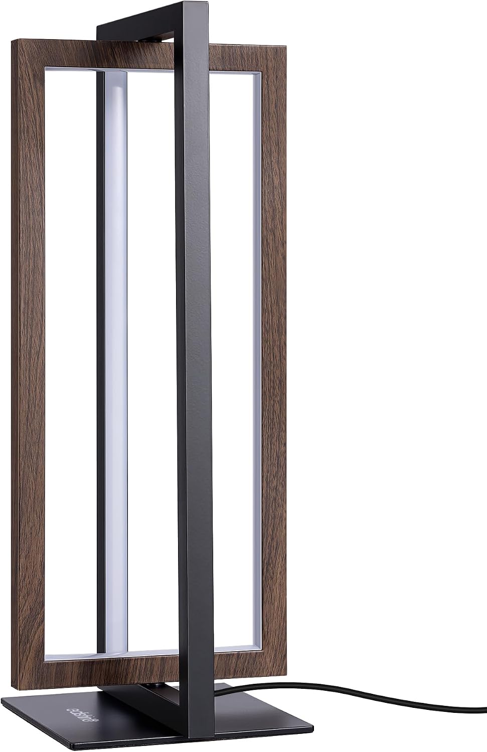 Modern LED Table Lamp, Minimalist Bedside Lamp, Walnut Wood Grain