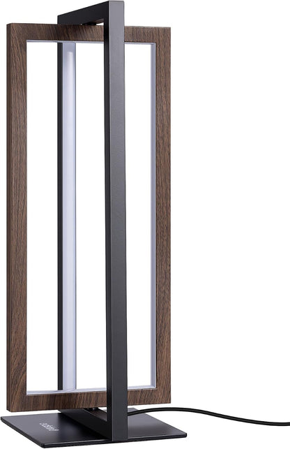Modern LED Table Lamp, Minimalist Bedside Lamp, Walnut Wood Grain