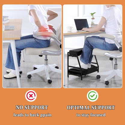 Adjustable Double Step Footrest, High-Density Foam with Sturdy Iron Frame Foot Rest Under Desk for Office, Ergonomic Footrest with Washable Cover for Desk Work, Home,Patented Design(Black)