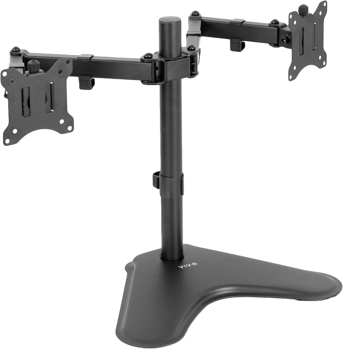 Dual 13 to 30 inch Monitor Free-Standing Mount, Fully Adjustable Desk Stand, Holds 2 Flat or Curved Display Screens, STAND-V102F