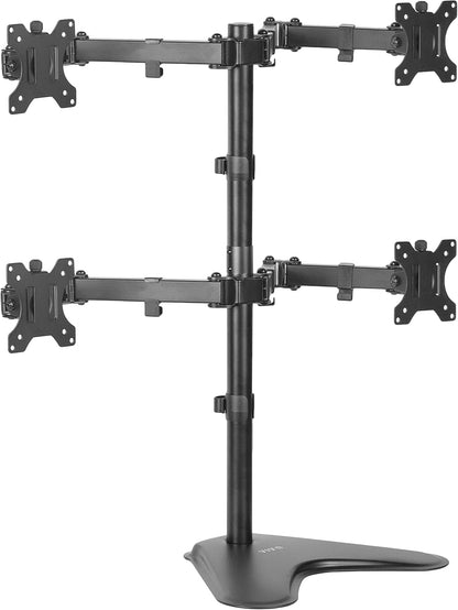 Dual 13 to 30 inch Monitor Free-Standing Mount, Fully Adjustable Desk Stand, Holds 2 Flat or Curved Display Screens, STAND-V102F