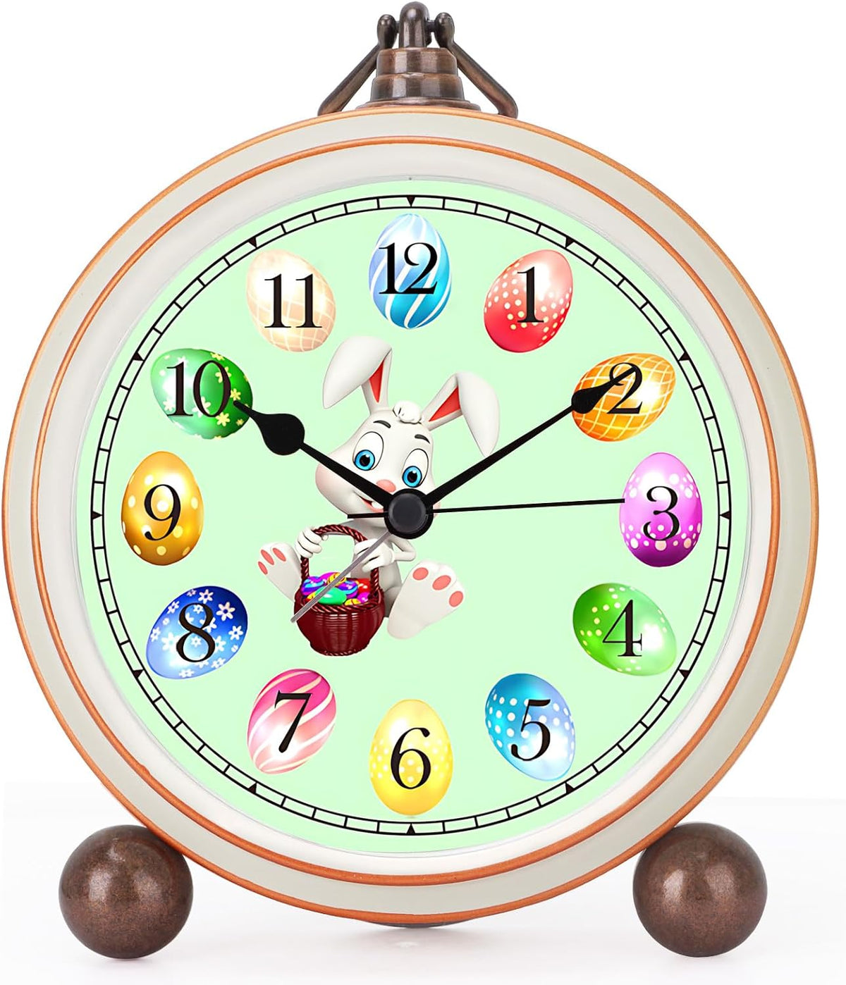 5.2in Desk Clock, Retro Silent Analog Clock Non-Ticking & Battery Operated with Quartz Movement,Clock Decor for Bedroom Living Room