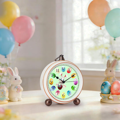 5.2in Desk Clock, Retro Silent Analog Clock Non-Ticking & Battery Operated with Quartz Movement,Clock Decor for Bedroom Living Room
