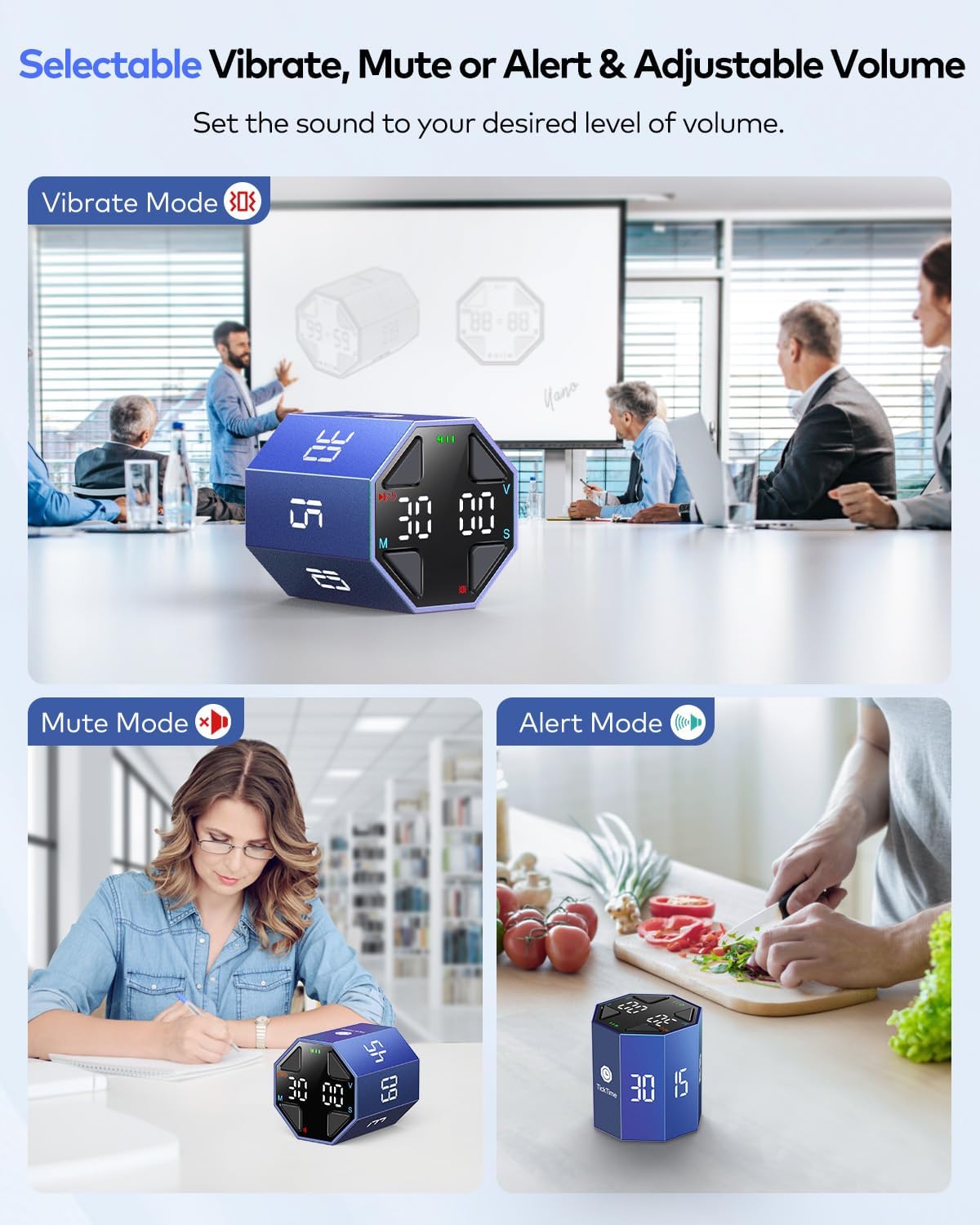 T8 Pomodoro Timer Cube for Focus, Study, Work, Task, ADHD, Kitchen