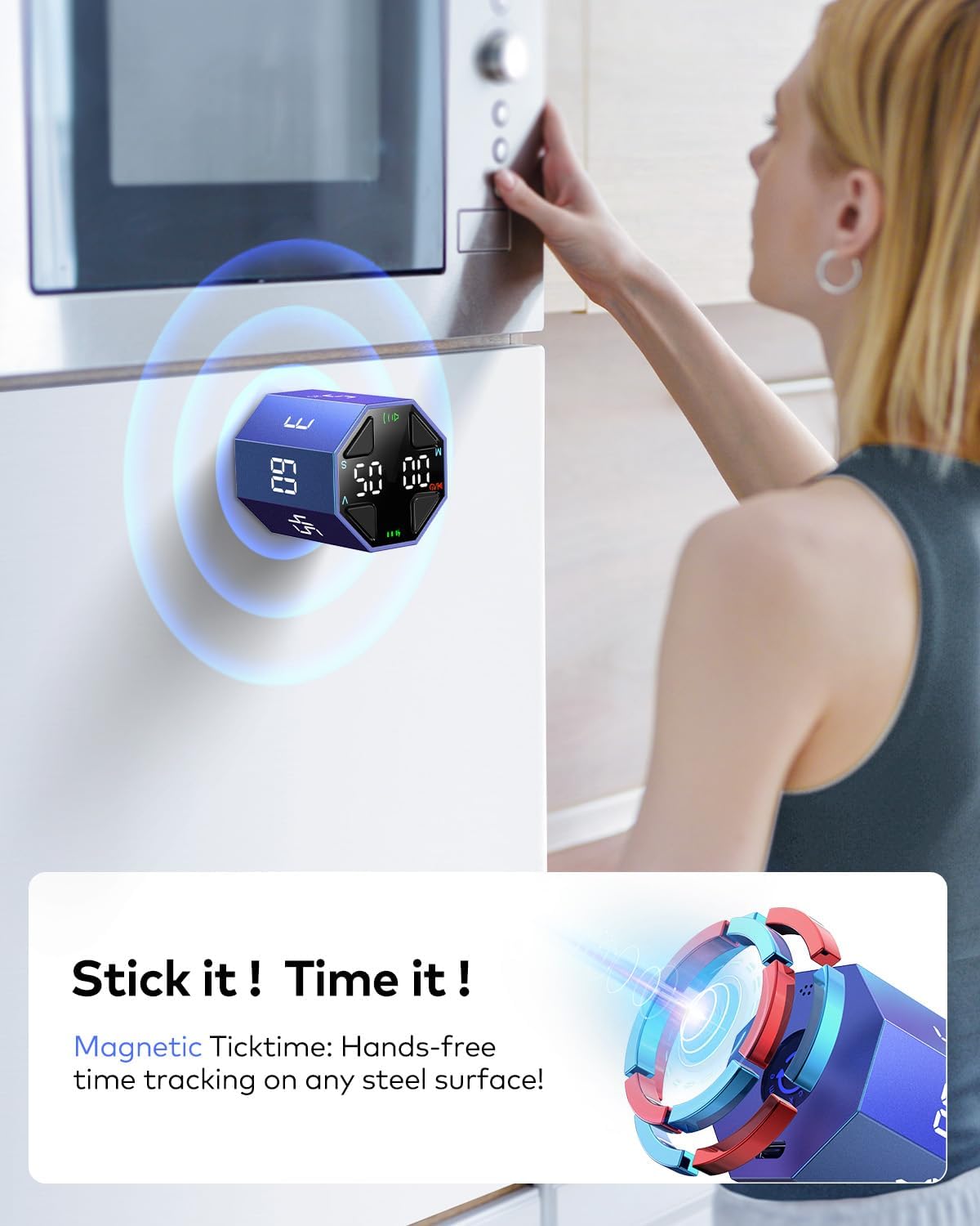 T8 Pomodoro Timer Cube for Focus, Study, Work, Task, ADHD, Kitchen