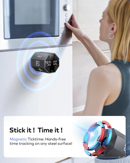 T8 Pomodoro Timer Cube for Focus, Study, Work, Task, ADHD, Kitchen