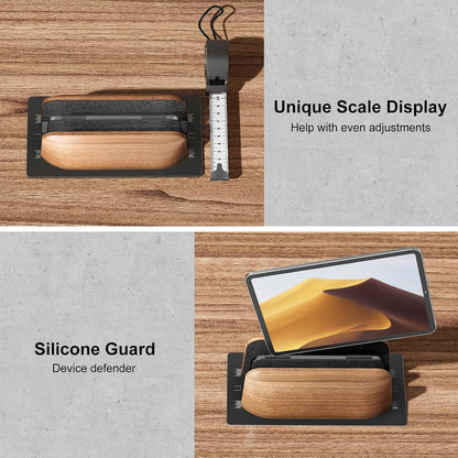 Vertical Laptop Stand, Dual Slot Wood Holder for Desk