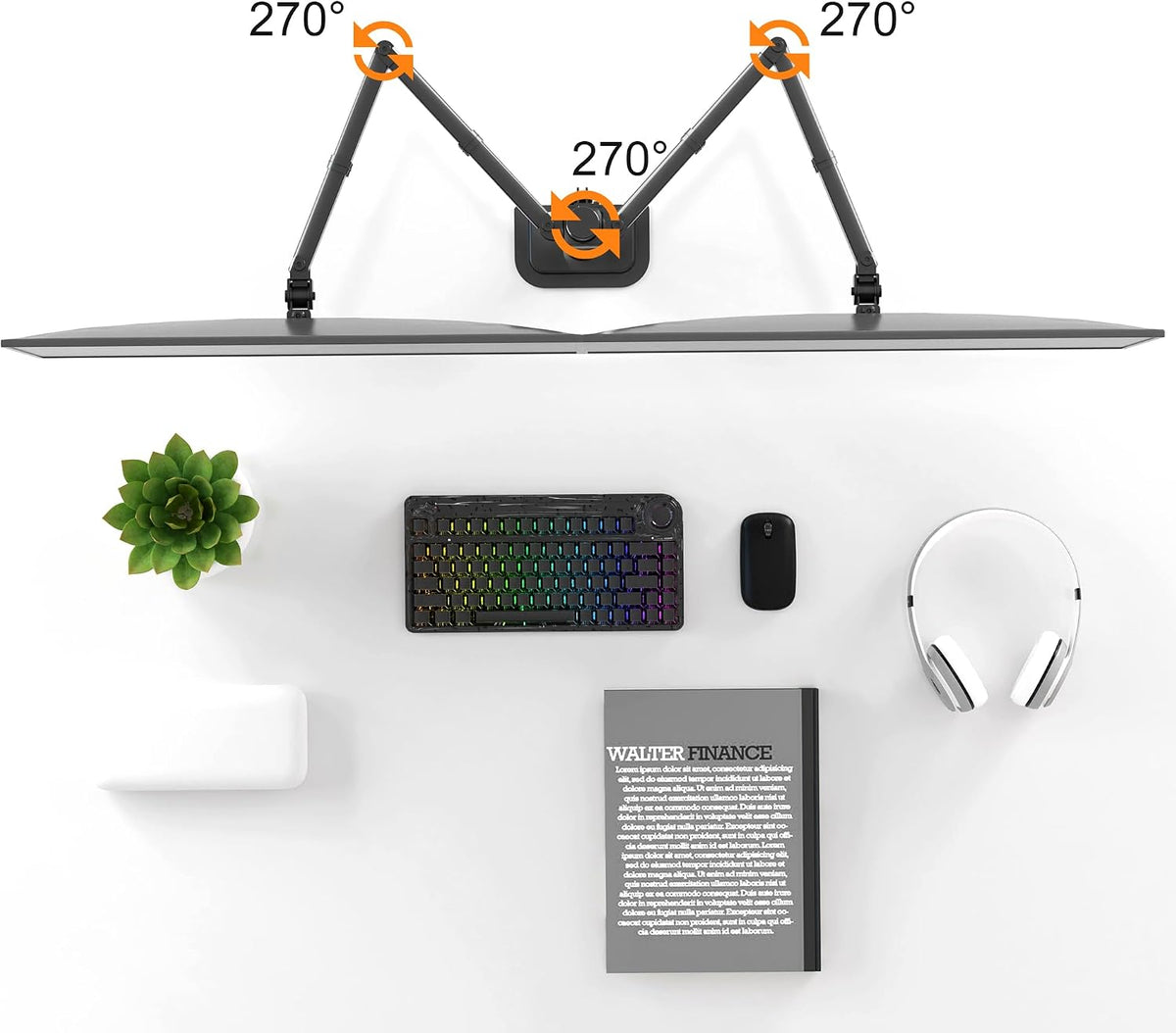 Pholiten Dual Monitor Mount for 2 Screens up to 32 Inches and 22lbs Each