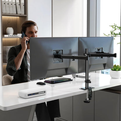 Pholiten Dual Monitor Mount for 2 Screens up to 32 Inches and 22lbs Each