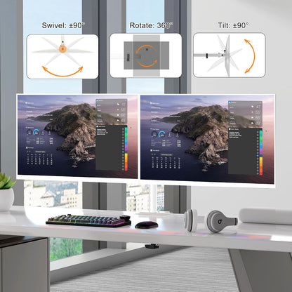 Pholiten Dual Monitor Mount for 2 Screens up to 32 Inches and 22lbs Each