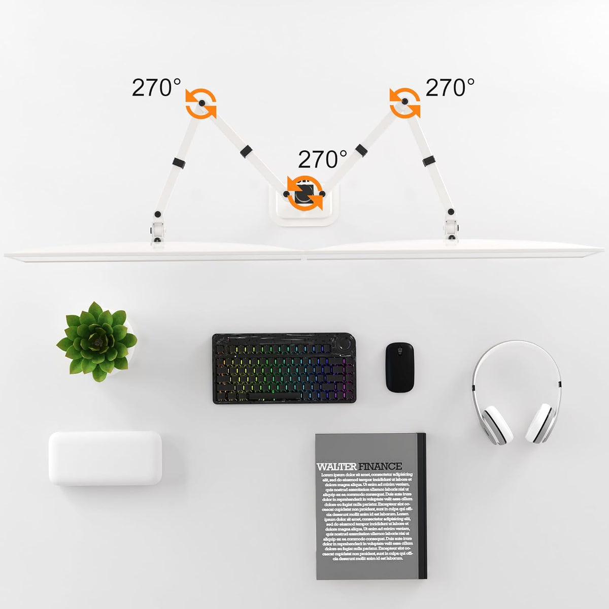Pholiten Dual Monitor Mount for 2 Screens up to 32 Inches and 22lbs Each