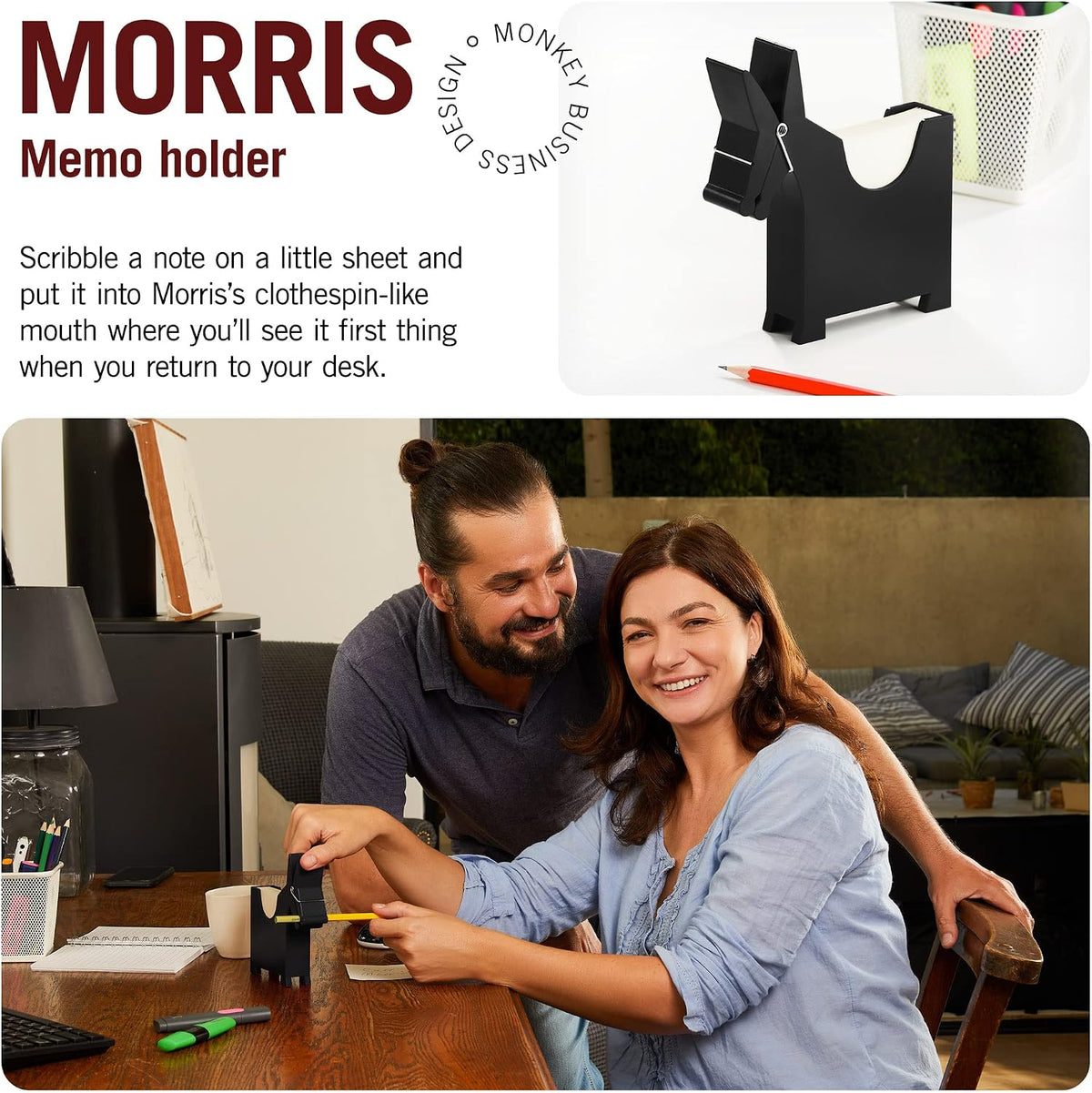 Morris the Donkey: Desktop Memo Holder | Cute Desk Accessories & Office Supplies | Funny Desk Decor & Office Accessories | Desk Supplies: Holders & Dispensers | Sticky Note Holder | by Monkey Business