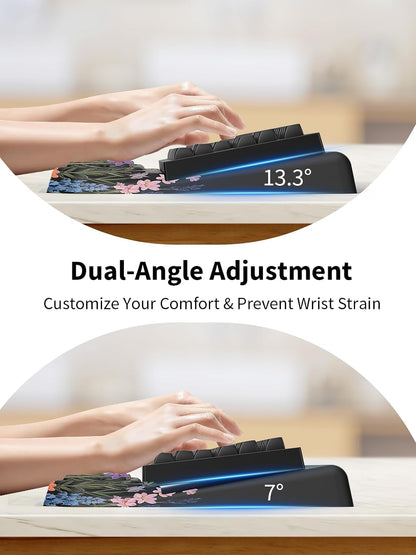 3-in-1 Ergonomic Keyboard Stand with Wrist Rest & Mouse Pad Set, Black