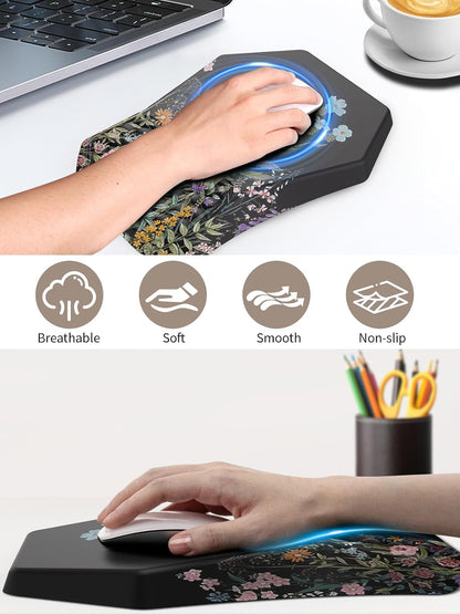 3-in-1 Ergonomic Keyboard Stand with Wrist Rest & Mouse Pad Set, Black