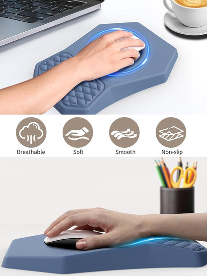 3-in-1 Ergonomic Keyboard Stand with Wrist Rest & Mouse Pad Set, Black