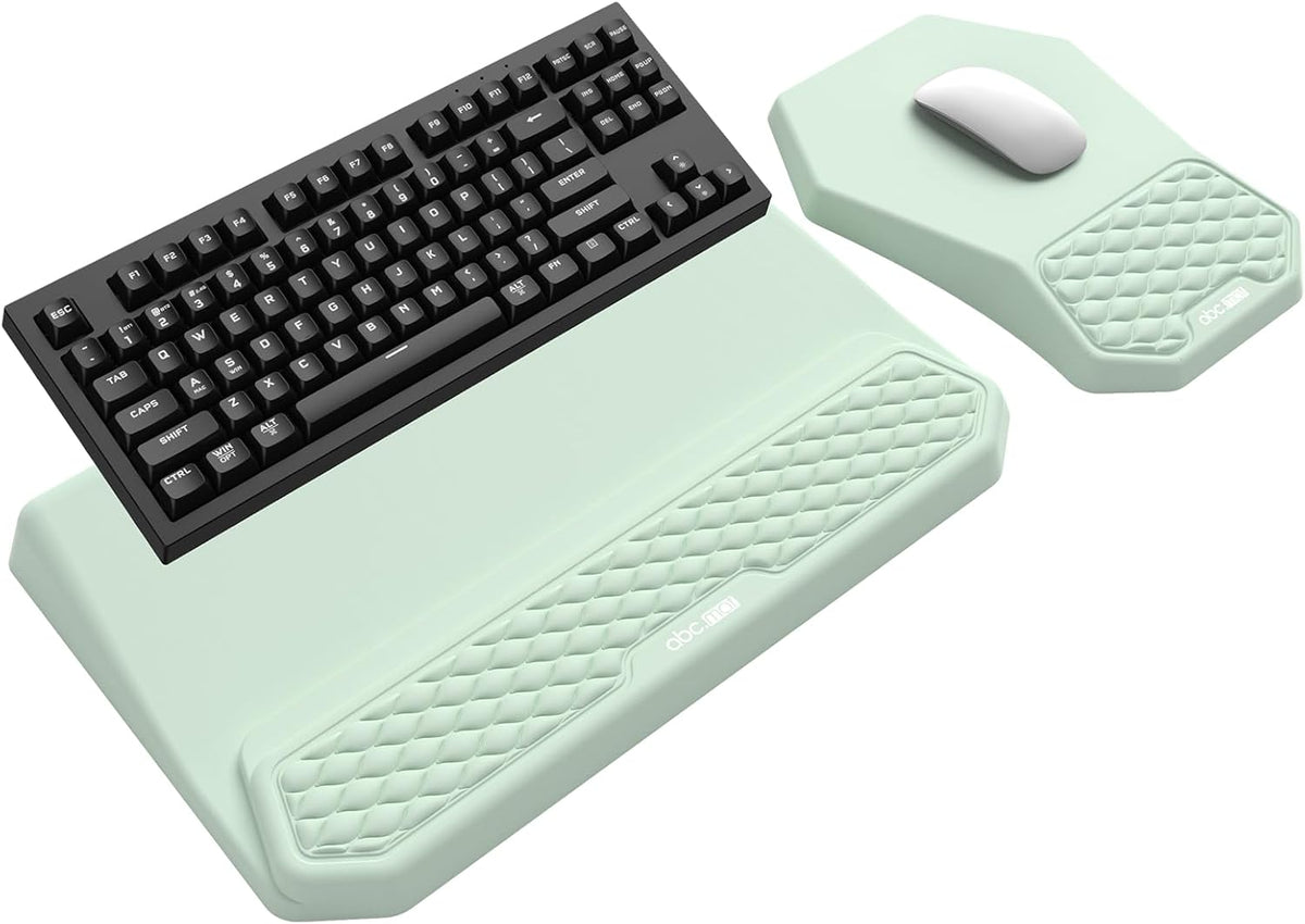 3-in-1 Ergonomic Keyboard Stand with Wrist Rest & Mouse Pad Set, Black