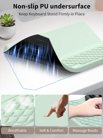 3-in-1 Ergonomic Keyboard Stand with Wrist Rest & Mouse Pad Set, Black