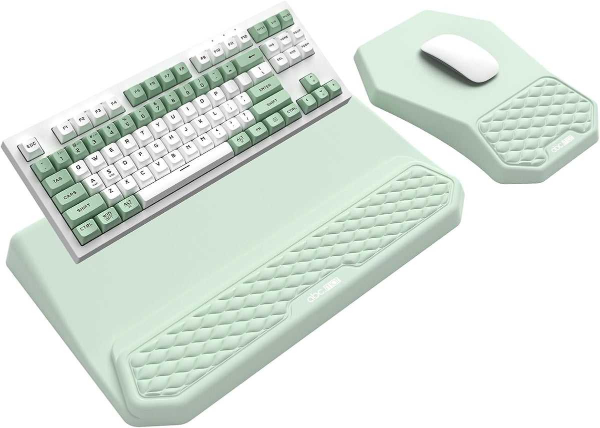 3-in-1 Ergonomic Keyboard Stand with Wrist Rest & Mouse Pad Set, Black