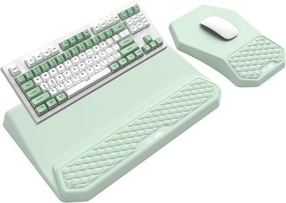 3-in-1 Ergonomic Keyboard Stand with Wrist Rest & Mouse Pad Set, Black