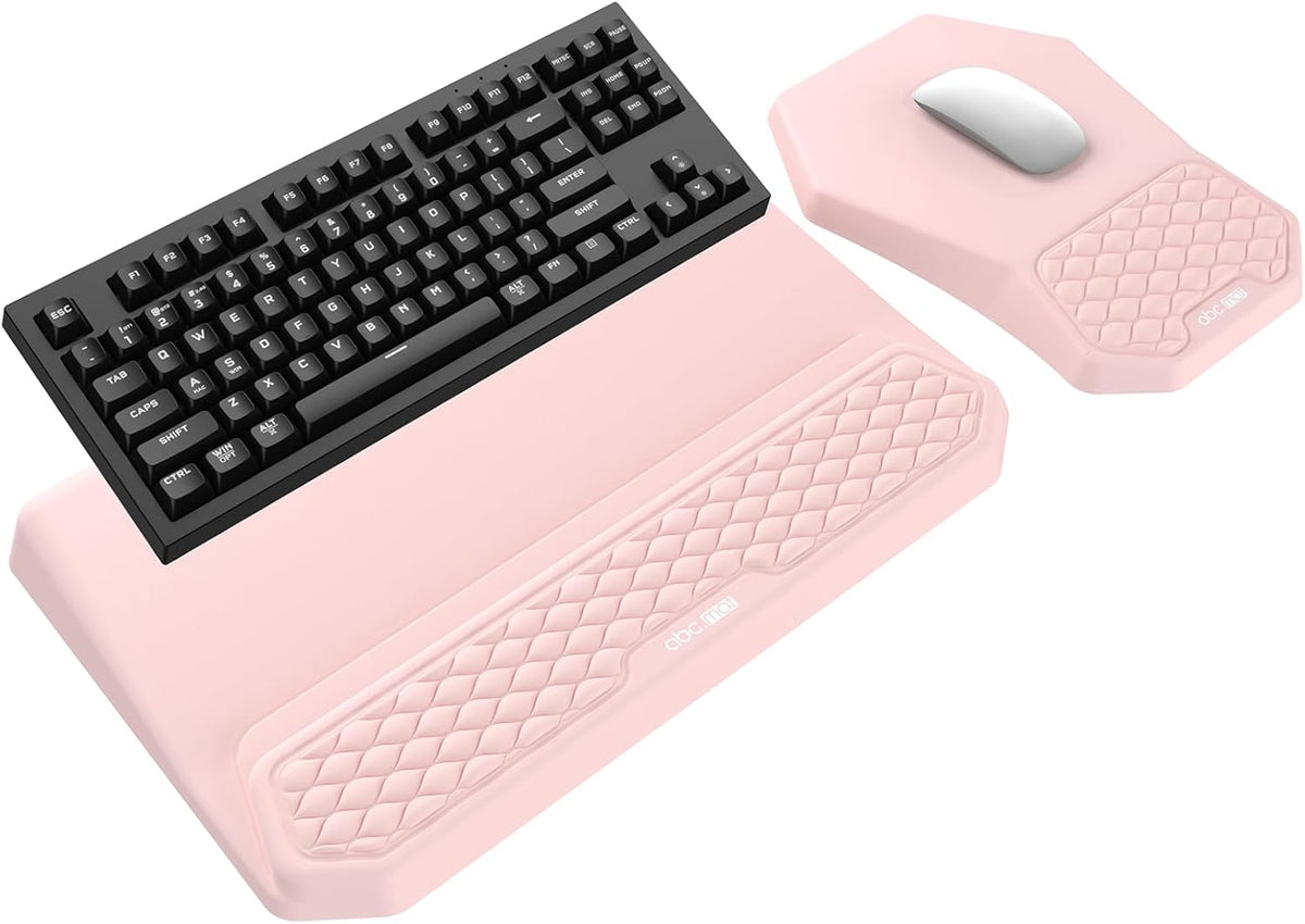 3-in-1 Ergonomic Keyboard Stand with Wrist Rest & Mouse Pad Set, Black