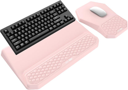 3-in-1 Ergonomic Keyboard Stand with Wrist Rest & Mouse Pad Set, Black