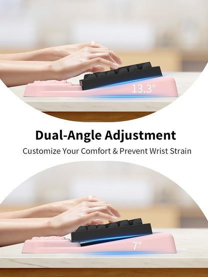 3-in-1 Ergonomic Keyboard Stand with Wrist Rest & Mouse Pad Set, Black